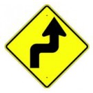 W1-3R Right Reverse Turn Symbol Sign