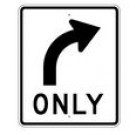 R3-5R 30" x 36" Right Turn Only Symbol Sign