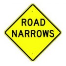 W5-1 Road Narrows Sign