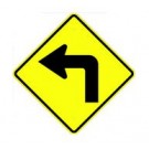 W1-1L Left Turn Symbol Sign