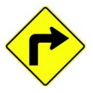 W1-1R Right Turn Symbol Sign