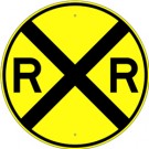 W10-1 Round RxR Railroad Crossing Sign