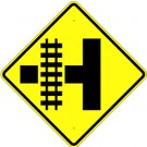 W10-3 Side Road with Track Sign