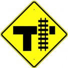 W10-4 T-Road with Track Sign