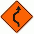 W24-1L Double Reverse Curve Left Sign
