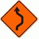 W24-1R Double Reverse Curve Right Sign