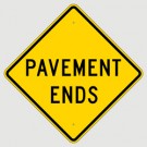 W8-3A Pavement Ends Sign