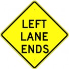 W9-1L Leftt Lane Ends Sign
