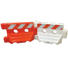 White and Orange Water filled barricade